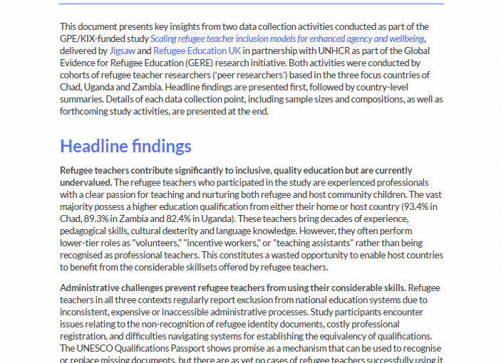 Findings synthesis from datapoints 1 and 2